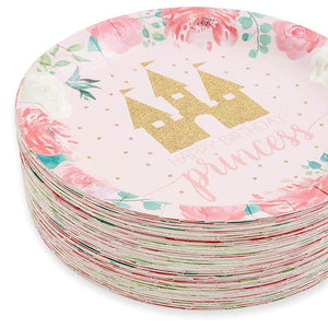 Princess Castle Party Plates 9 Inches (80 Pack)