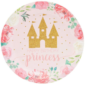 Princess Party Supplies, Floral Plates (7 in., 80 Pack)