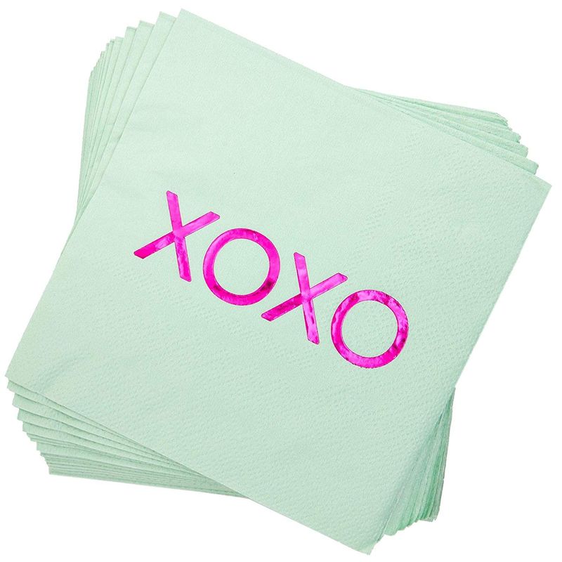 Pastel Paper Napkins for Valentines Party (5 x 5 In, 100 Pack)