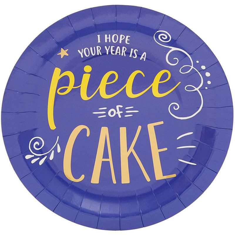 Paper Plate Set, Birthday Party Supplies (4 Colors, 9 In, 48-Pack)