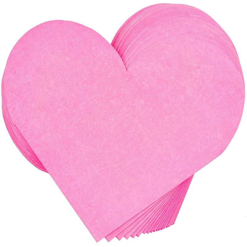 Heart Shaped Paper Napkins for Valentine's Party, Hot Pink (6.5 x 6.5 In, 50 Pack)