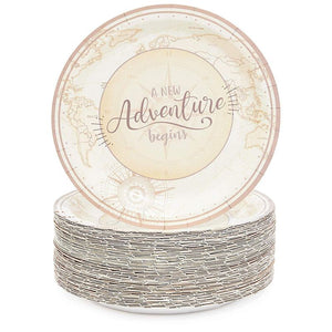 A New Adventure Begins Paper Plates for Baby Showers (9 in., 80 Pack)