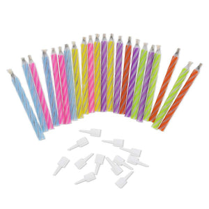Magic Relighting Birthday Cake Candles with Holders (144 Pack)