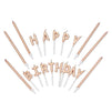 Happy Birthday Cake Topper Letters with Thin Candles and Holders (37 Pack)