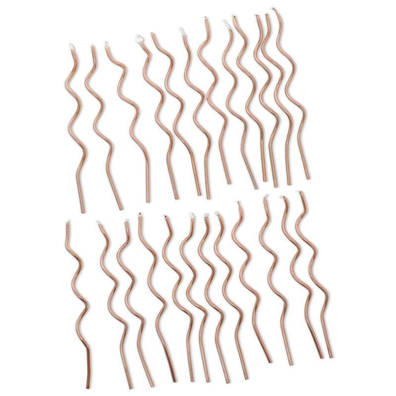 Metallic Rose Gold Swirl Birthday Cake Candles (5 In, 48 Pack)