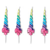 Rainbow Unicorn Birthday Cake Candles with Holders (28 Pack)