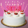 Sixteen Pink Birthday Cake Candles with Holders (31 Pack)