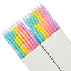 2 Boxes of 24 Pack Pastel Colors with Gold Glitter Candles in 3 inch, 6 Color Assorted, with Holders