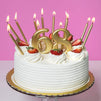 Number 0-9 Birthday Cake Candle Set with Holders (Gold, 34 Pack)