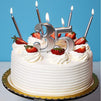 Number 0-9 Birthday Cake Candles with Holders (Silver, 34 Pack)