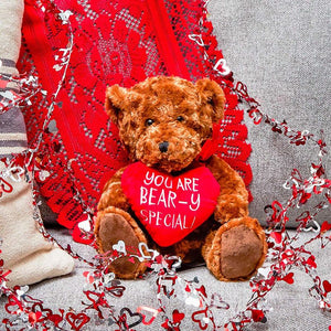 Valentine’s Teddy Bear with Red Heart for Children, Girlfriend, Boyfriend (10 in)