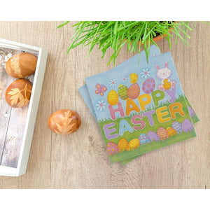 Happy Easter Paper Napkins, Spring Party Decorations (5 x 5 In, 150 Pack)