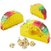 Mini Taco Piñatas, Mexican Party Decorations for Cinco de Mayo (6 x 2 x 3.5 In, 3 Pack)