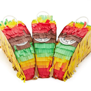 Mini Taco Piñatas, Mexican Party Decorations for Cinco de Mayo (6 x 2 x 3.5 In, 3 Pack)