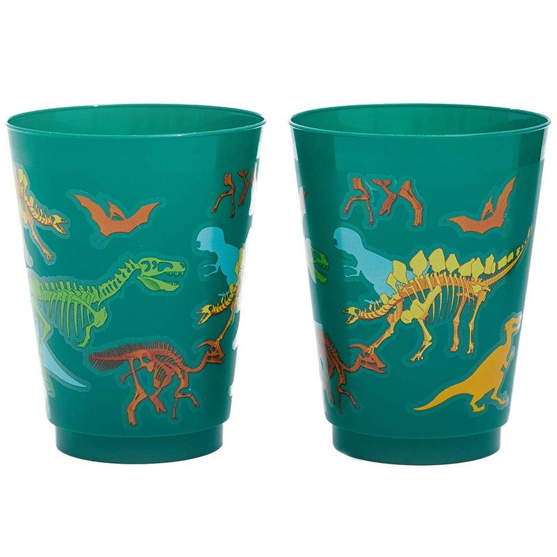 Plastic Tumbler Cups for Dinosaur Birthday Party (16 Ounces, 16 Pack)