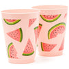 Pink Plastic Tumbler Cups for Watermelon Party (16 oz, 16 Pack)