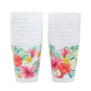 Hawaiian Luau Plastic Party Cups (16 oz, 16-Pack)