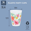 Hawaiian Luau Plastic Party Cups (16 oz, 16-Pack)