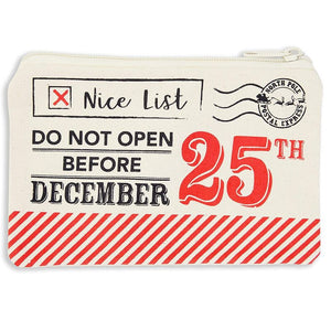 Card Holder Pouches for Christmas, Nice List (4 Pack)