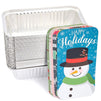 Holiday Loaf Pans with Lids, Aluminum Foil Baking Tins (8.5 x 2.5 x 4.5 In, 50 Pack)