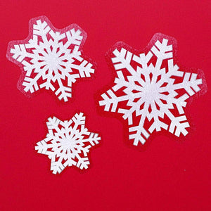 Christmas Window Decals, Footprints and Snowflakes (127 Pieces)