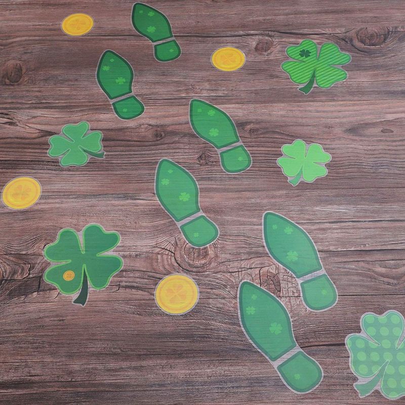 Leprechaun Footprint Floor Decals, St. Patrick's Decorations (137 Pieces)