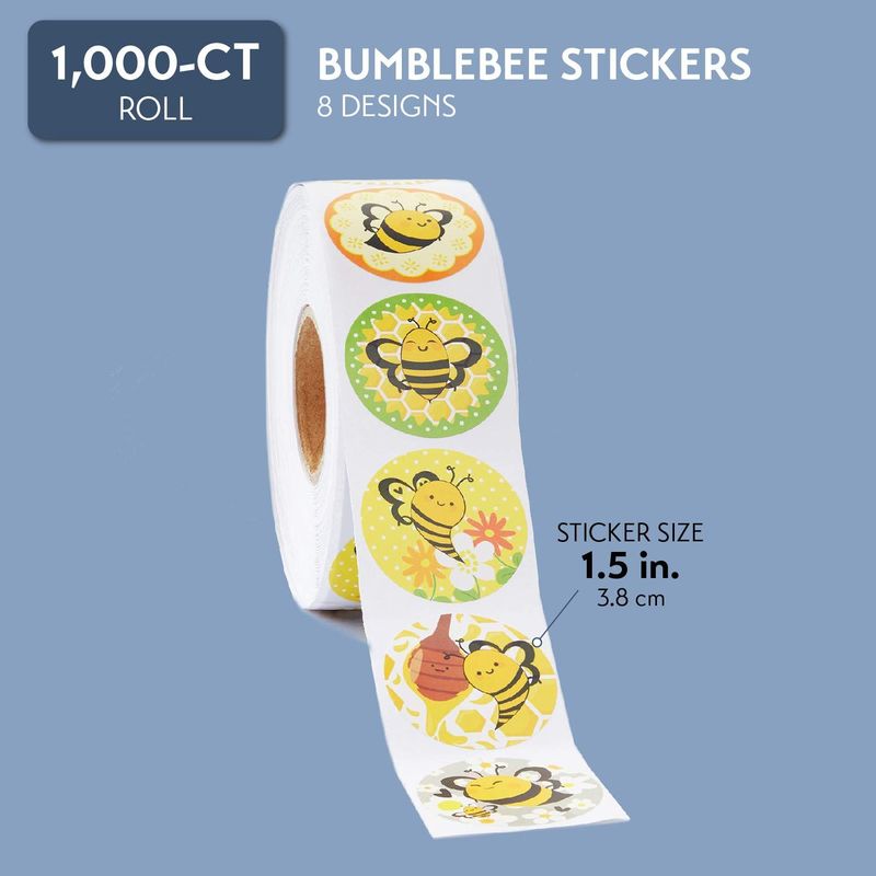 Bee Stickers, Sticker Roll (1.5 in, 1000 Pieces)