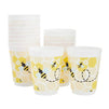 Reusable Plastic Bumble Bee Baby Shower Party Supplies Cups (16 Pack)