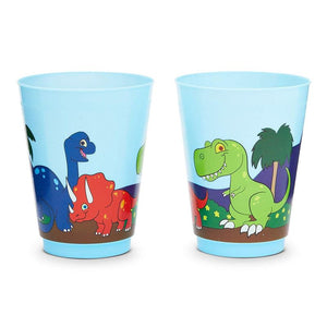 Blue Panda Dinosaur Reusable Plastic Party Cups – Pack of 16 – Blue