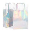 Blue Panda Holographic Foil Paper Gift Bags with Handles - 7 x 9 x 3 Inches, 20 Pack