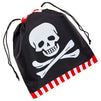 Pirate Skull Drawstring Party Favor Bags for Kids (10 x 12 in, 12 Pack)