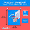 Basketball Party Favor Drawstring Gift Bags (12 x 10 in, 12 Pack)