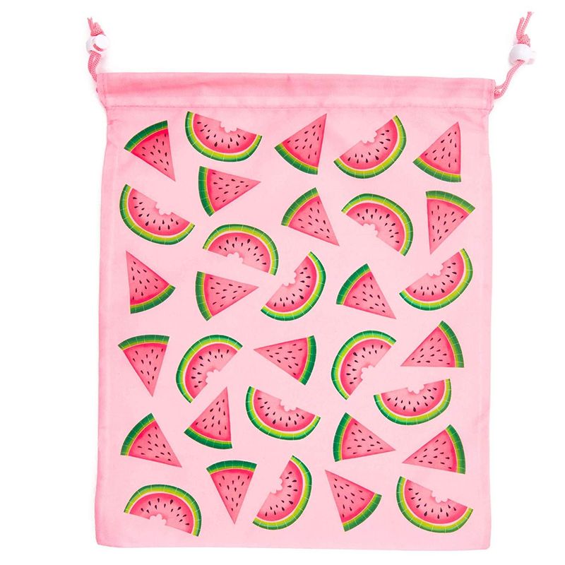 Watermelon Drawstring Party Favor Gift Bags (12 x 10 in, 12 Pack)