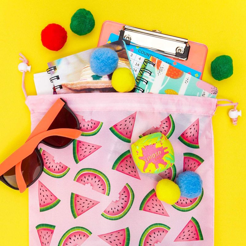 Watermelon Drawstring Party Favor Gift Bags (12 x 10 in, 12 Pack)