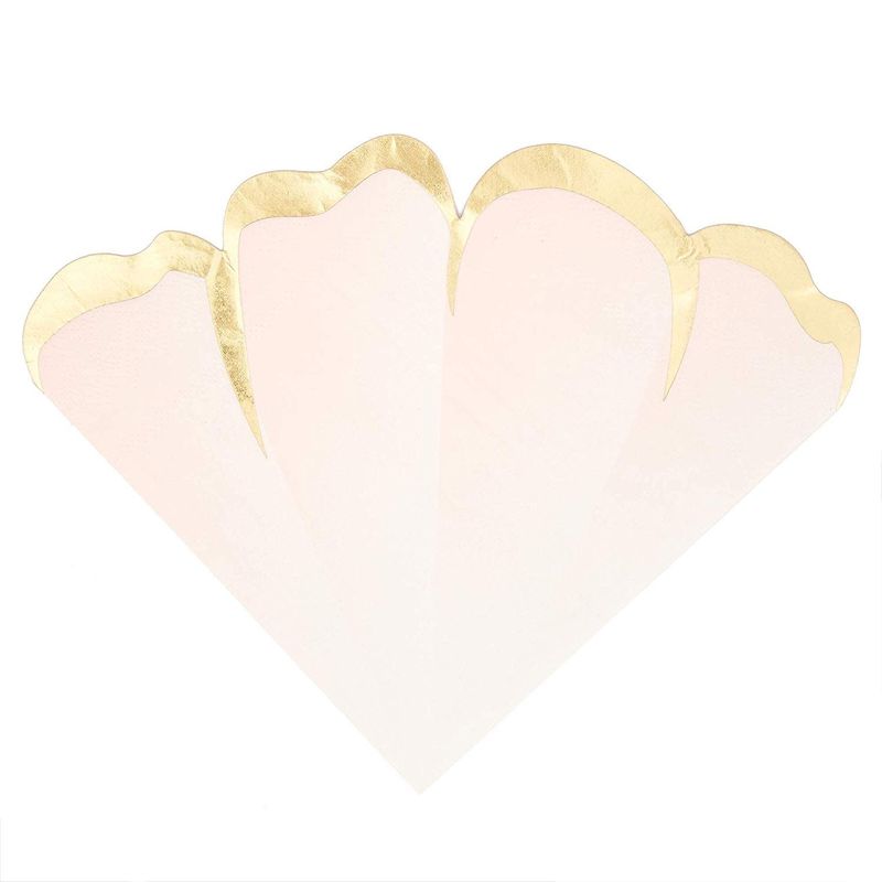 Flower Petal Party Napkins (Pink & Gold Foil, 50 Pack)