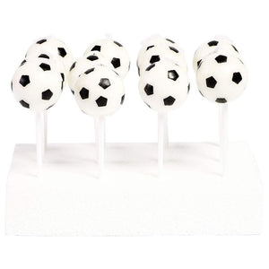 Soccer Ball Cake Topper with Short Candles in Holders (36 Pack)
