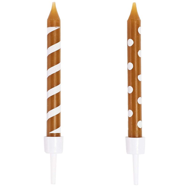 Blue Panda Football Shaped and Short Birthday Candles (Brown & White, 12 Pack)