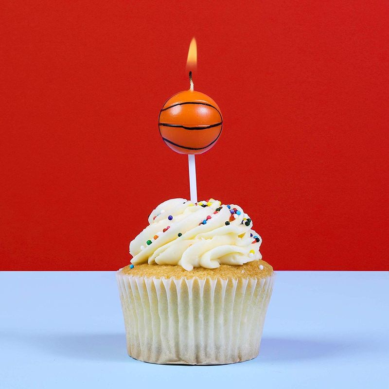 Basketball Party Cake Topper Candles in Holders (36 Pack)