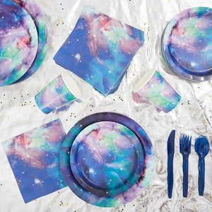 Galaxy Paper Plates for Outer Space Party (9 In, 80 Pack)