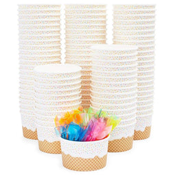 Sparkle And Bash 100 Pack White And Gold Foil Paper Cupcake Liners