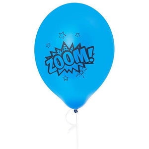 Comic Book Hero Themed Birthday Balloons for Kids (12 In, 5 Colors, 50 Pack)