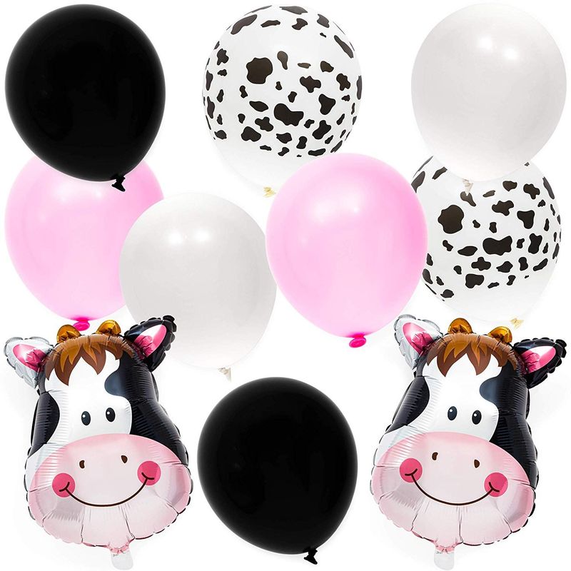 Farm Animal Cow Print Balloons for Kids Birthday Party (62 Pack)