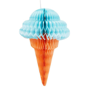 Hanging Ice Cream Honeycombs for Parties (4 Colors, 16 Pack)