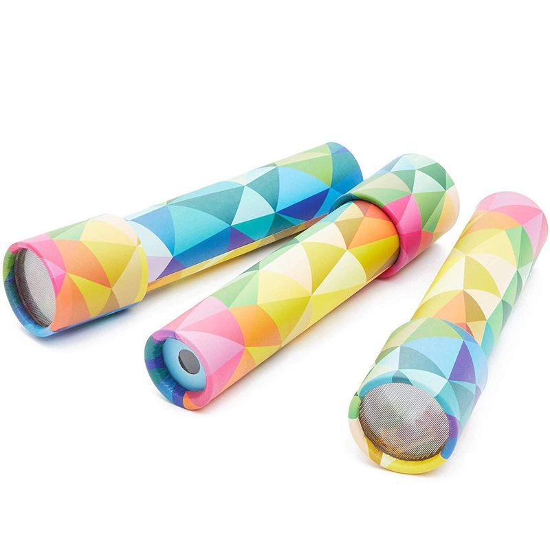 3 Pack Colorful Kaleidoscope Educational Toys for Kids Birthday Party Favors, 8 x 1.3 Inches