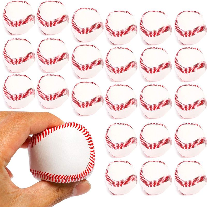 Baseball Party Favors, Mini Foam Balls (24 Pack)