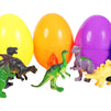 Prefilled Easter Eggs for Kids with Mini Dinosaur Toys (2.5 in, 6 Colors, 24 Pack)