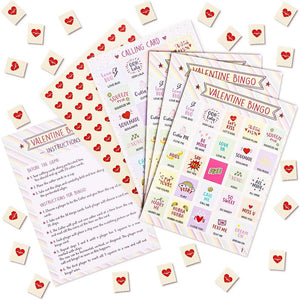 Valentine Bingo Game for Kids, Classroom Party Supplies (36 Pack)