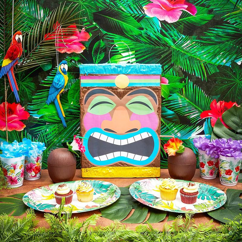 Tropical Tiki Pinata for Luau and Hawaiian Party (16.7 x 11.6 Inches)