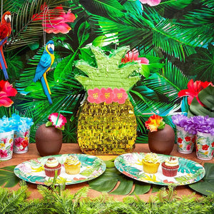 Pineapple Pinata, Hawaiian Luau Party Decorations (16.5 x 9.7 In)
