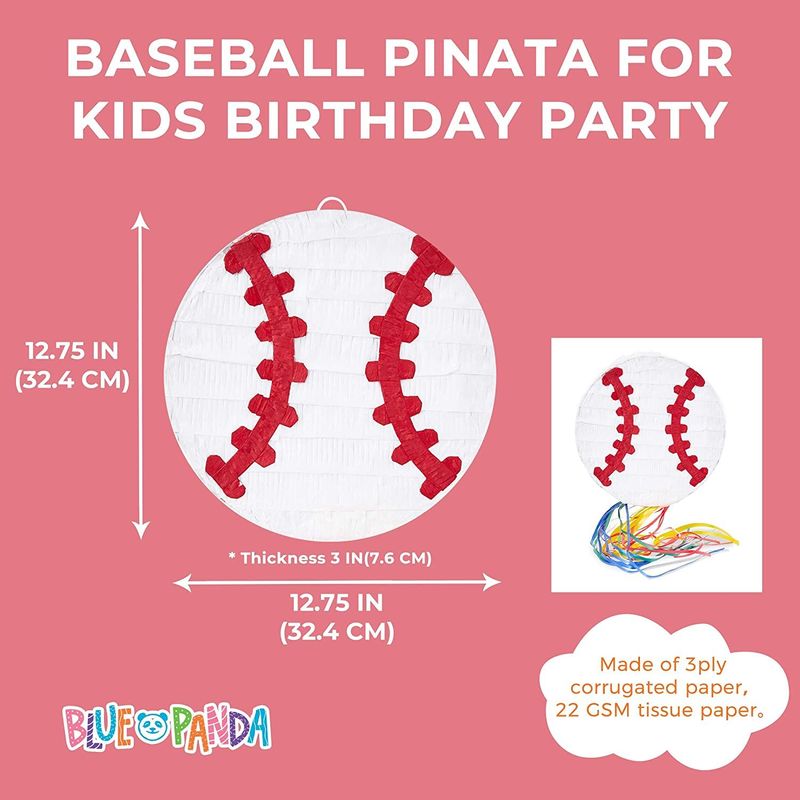 Baseball Pinata for Kids Birthday Theme Party Decorations (12.75 x 3 in)